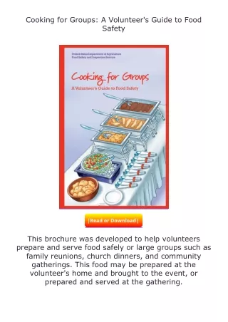 full✔download️⚡(pdf) Cooking for Groups: A Volunteer's Guide to Food Safety