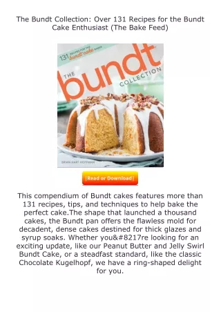 Pdf⚡(read✔online) The Bundt Collection: Over 131 Recipes for the Bundt Cake