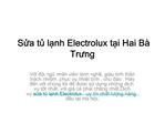 Sửa tủ lạnh Electrolux tại Hai Bà Trưng