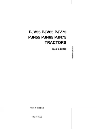 Case IH PJV55 PJV65 PJV75 PJN55 PJN65 PJN75 Tractors Operator’s Manual Instant Download (Publication No.6-32200)