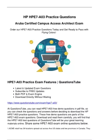 Updated HPE7-A03 Exam Questions - Your Preparation Solution to Achieve Success