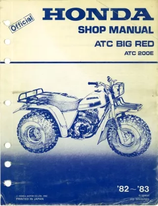 1982 Honda ATC200E Big Red 3 Wheel Service Repair Manual