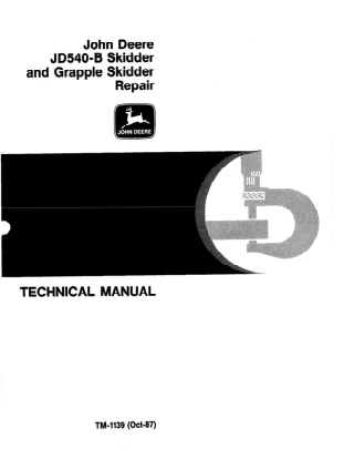 JOHN DEERE JD540B Skidder and Grapple Skidder Service Repair Manual