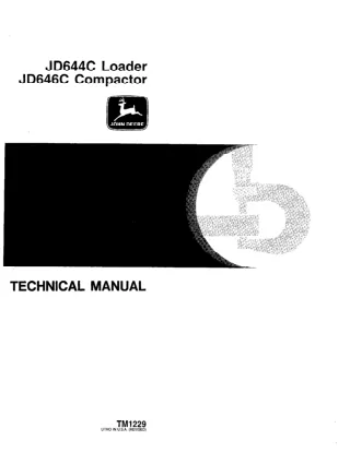 John Deere JD644C Loader Service Repair Manual (tm1229)