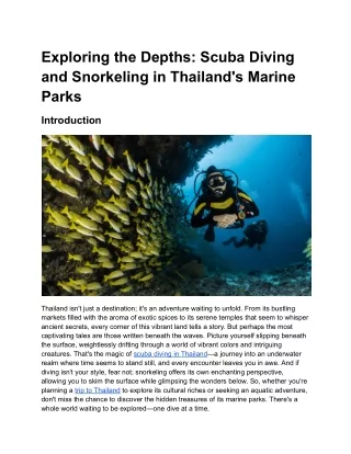 Exploring the Depths_ Scuba Diving and Snorkeling in Thailand's Marine Parks