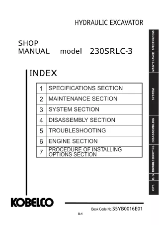 KOBELCO 230SRLC-3 HYDRAULIC EXCAVATOR Service Repair Manual