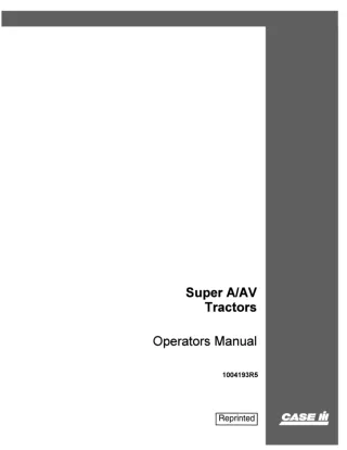 Case IH Super AAV Tractors Operator’s Manual Instant Download (Publication No.1004193R5)