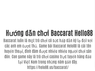 Hướng dẫn chơi Baccarat Hello88