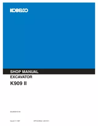 KOBELCO K909 II EXCAVATOR Service Repair Manual