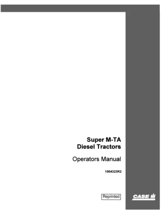 Case IH Super M-TA Diesel Tractors Operator’s Manual Instant Download (Publication No.1004323R2)