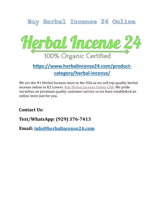 Buy Herbal Incense 24 Online