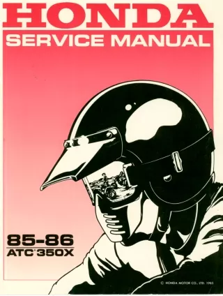 1985 Honda ATC350X Service Repair Manual