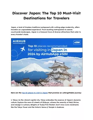 Discover Japan_ The Top 10 Must-Visit Destinations for Travelers