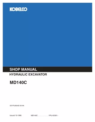 KOBELCO MD140C HYDRAULIC EXCAVATOR Service Repair Manual