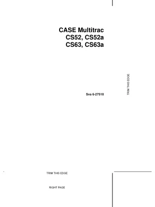 Case Multitrac CS52 CS52a CS63 CS63a Tractors Operator’s Manual Instant Download (Publication No.6-27510)