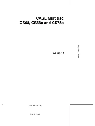 Case Multitrac CS68 CS68a and CS75a Tractors Operator’s Manual Instant Download (Publication No.6-25510)