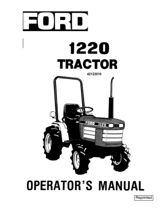 Ford 1220 Tractor Operator’s Manual Instant Download (Publication No.42122010)