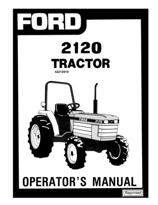 Ford 2120 Tractor Operator’s Manual Instant Download (Publication No.42212010)