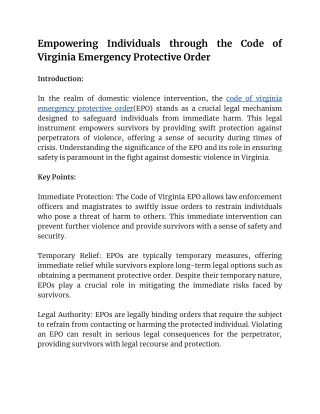 code of virginia emergency protective order