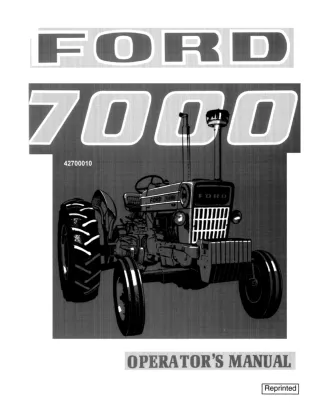 Ford 7000 Tractor Operator’s Manual Instant Download (Publication No.42700010)