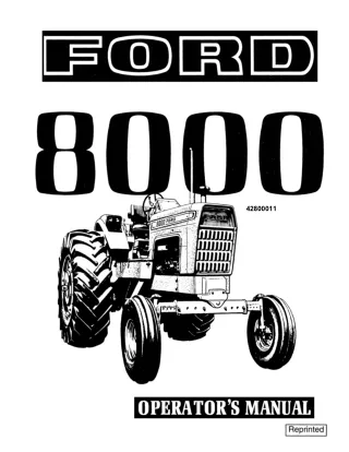 Ford 8000 Tractor Operator’s Manual Instant Download (Publication No.42800011)