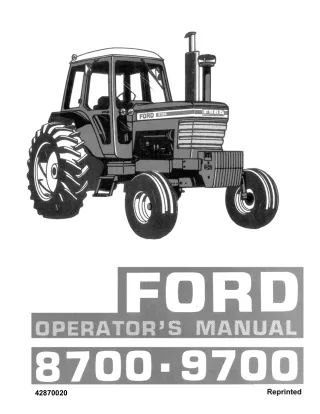 Ford 8700 9700 Tractors Operator’s Manual Instant Download (Publication No.42870020)