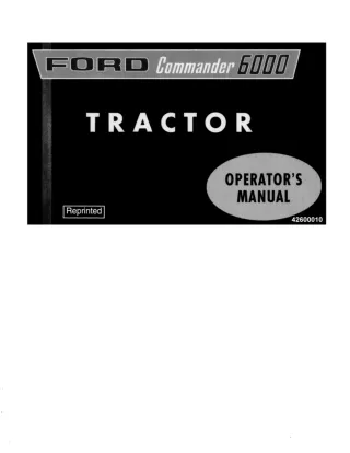 Ford Commander 6000 Tractor Operator’s Manual Instant Download (Publication No.42600010)