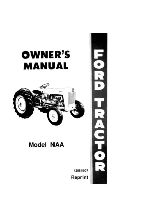 Ford NAA Tractor Owners Manual Instant Download (Publication No.42881007)