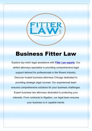 legal representative for your business | Fitter Law
