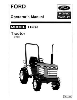 Ford New Holland 1120 Tractor Operator’s Manual Instant Download (Publication No.42112030)