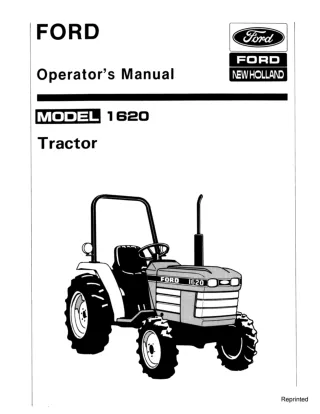 Ford New Holland 1620 Tractor Operator’s Manual Instant Download (Publication No.42162010)