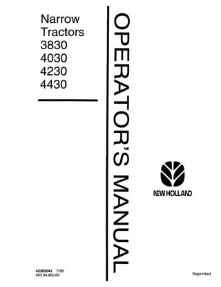 Ford New Holland 3830 4030 4230 4430 Narrow Tractors Operator’s Manual Instant Download (Publication No.42383041)