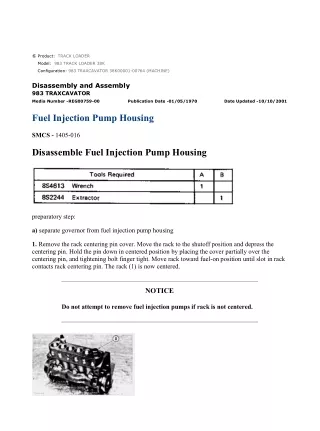 Caterpillar Cat 983 TRACK LOADER (Prefix 38K) Service Repair Manual Instant Download (38K00001-00764)