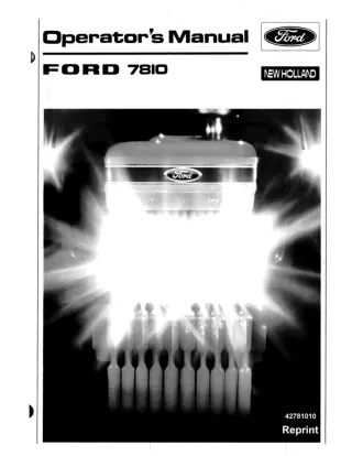 Ford New Holland 7810 Tractor Operator’s Manual Instant Download (Publication No.42781010)