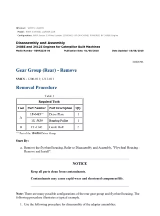 Caterpillar Cat 988F Series II Wheel Loader (Prefix 2ZR) Service Repair Manual Instant Download (2ZR00001 and up)