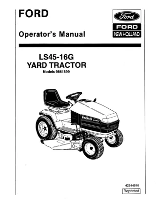 Ford New Holland LS45-16G Tractor Operator’s Manual Instant Download (Publication No.42644510)