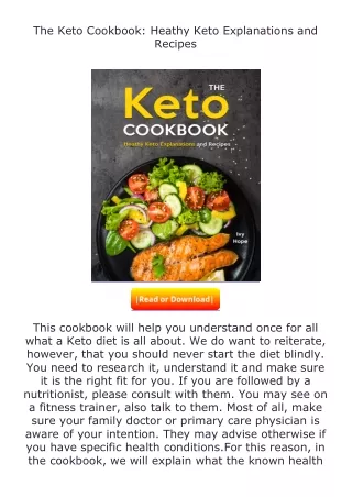 Download❤[READ]✔ The Keto Cookbook: Heathy Keto Explanations and Recipes