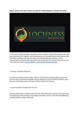 Lochness Medical - fentanyl test strips for sale