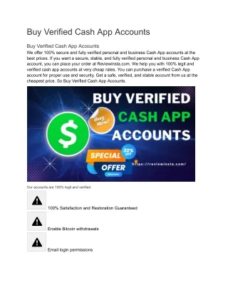 Best site to Buy Verified Cash App Accounts 2024