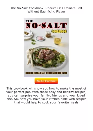 ❤️get (⚡️pdf⚡️) download The No-Salt Cookbook: Reduce Or Eliminate Salt Wit