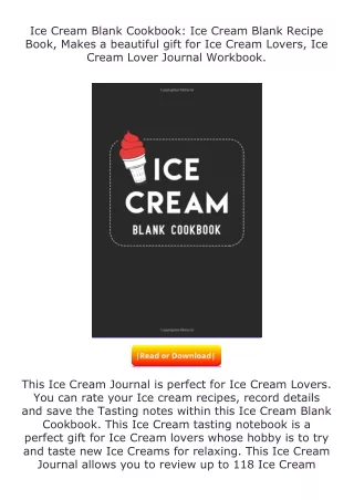 download⚡️ free (✔️pdf✔️) Ice Cream Blank Cookbook: Ice Cream Blank Recipe