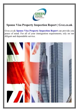 Spouse Visa Property Inspection Report Gvec.co.uk