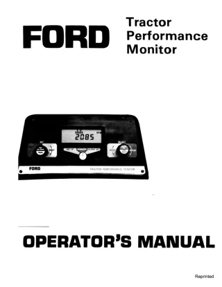 Ford Tractor Performance Monitor Operator’s Manual Instant Download (Publication No.42881005)