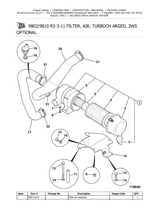 JCB 3CX-4 Centremount BACKOHE LOADER Parts Catalogue Manual Instant Download (Serial Number 00930000-00959999)