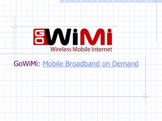 GoWiMi - Mobile Broadband on Demand