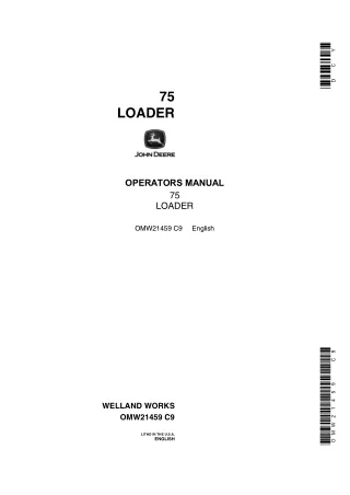 John Deere 75 Loader Operator’s Manual Instant Download (Publication No.OMW21459)