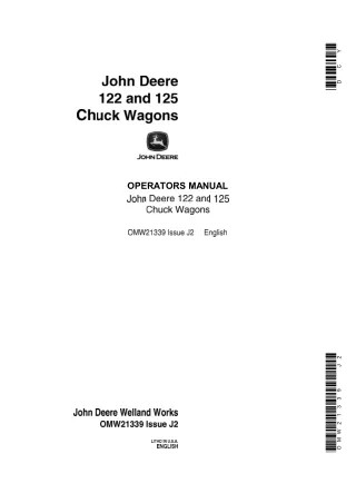 John Deere 122 and 125 Chuck Wagons Operator’s Manual Instant Download (Publication No.OMW21339)