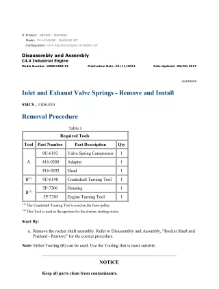 Caterpillar Cat C4.4 Industrial Engine (Prefix JKT) Service Repair Manual Instant Download (JKT00001 and up)