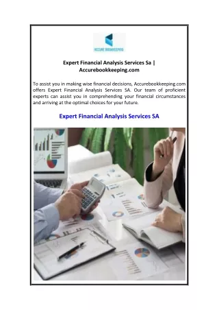 Expert Financial Analysis Services Sa  Accurebookkeeping.com