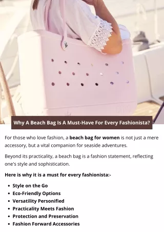 Why A Beach Bag Is A Must-Have For Every Fashionista?